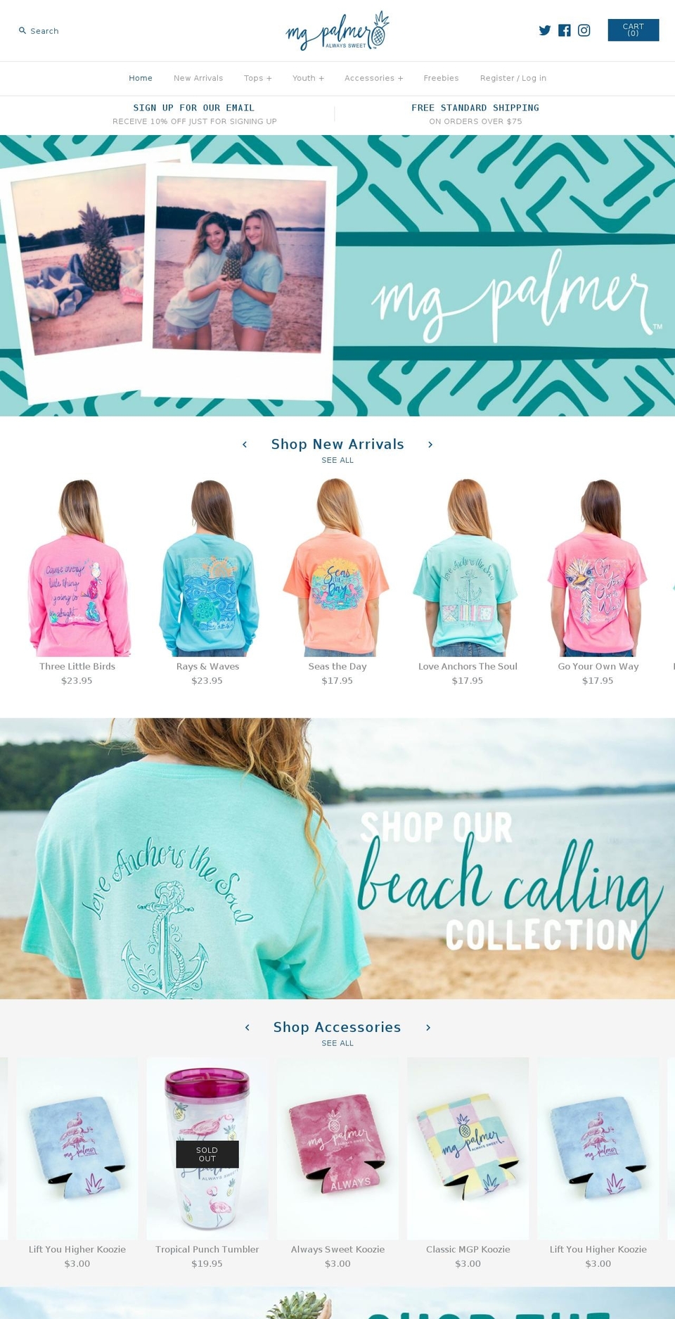 mgpalmerapparel.com shopify website screenshot