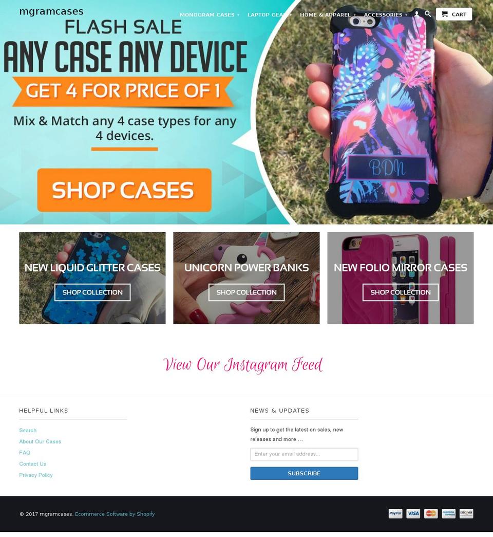 mgramcases.com shopify website screenshot