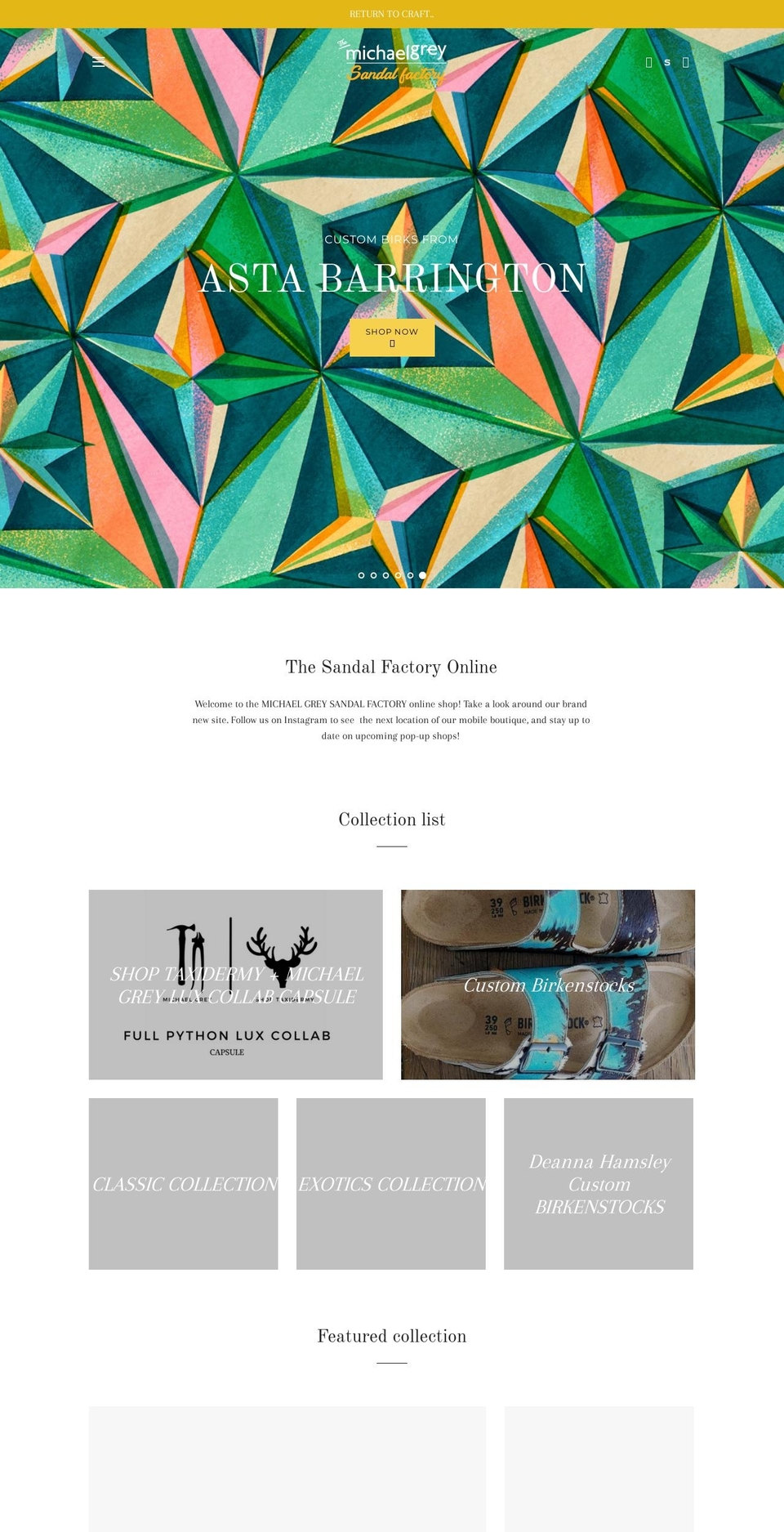 mgsandalfactory.com shopify website screenshot