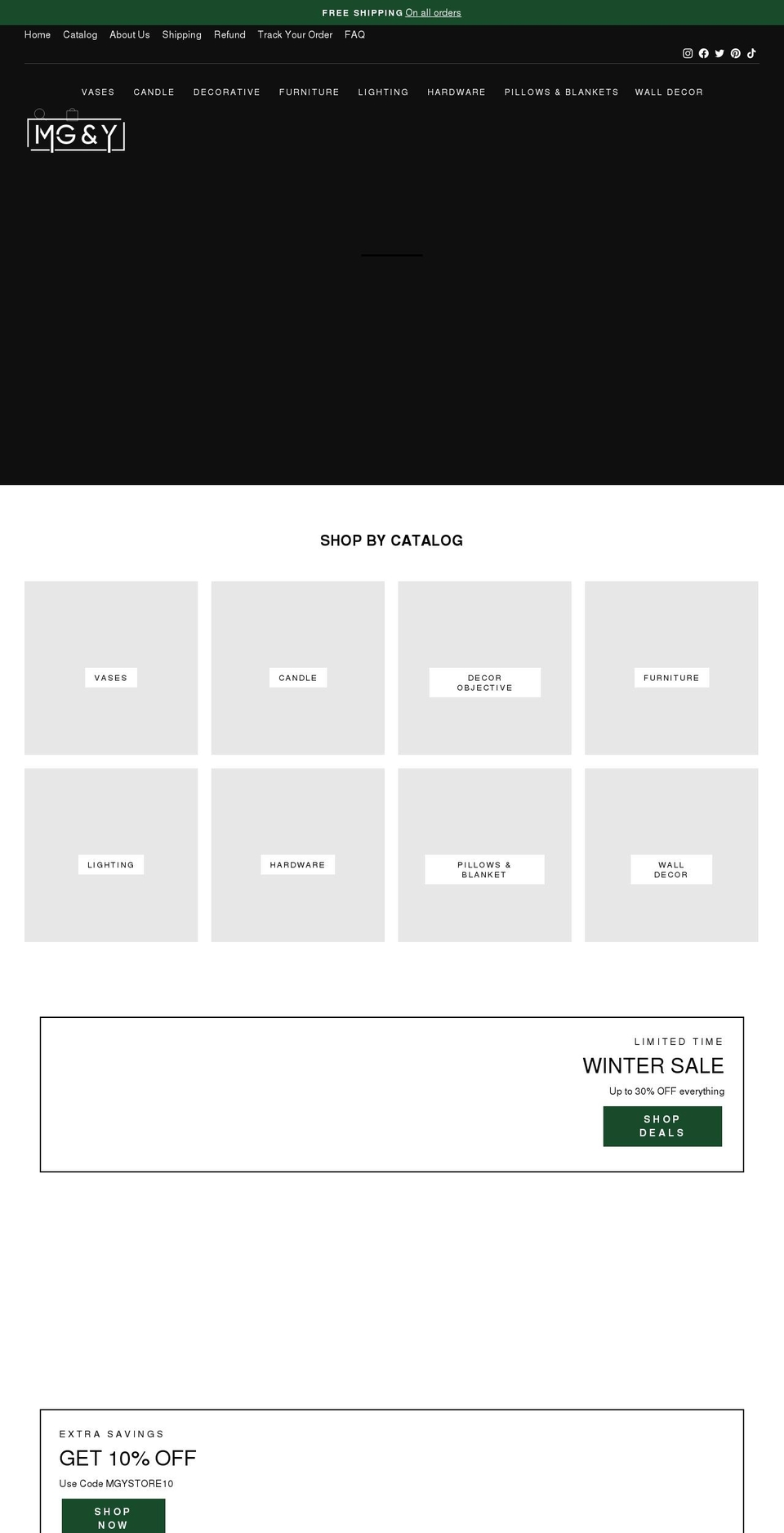 mgystore.com shopify website screenshot