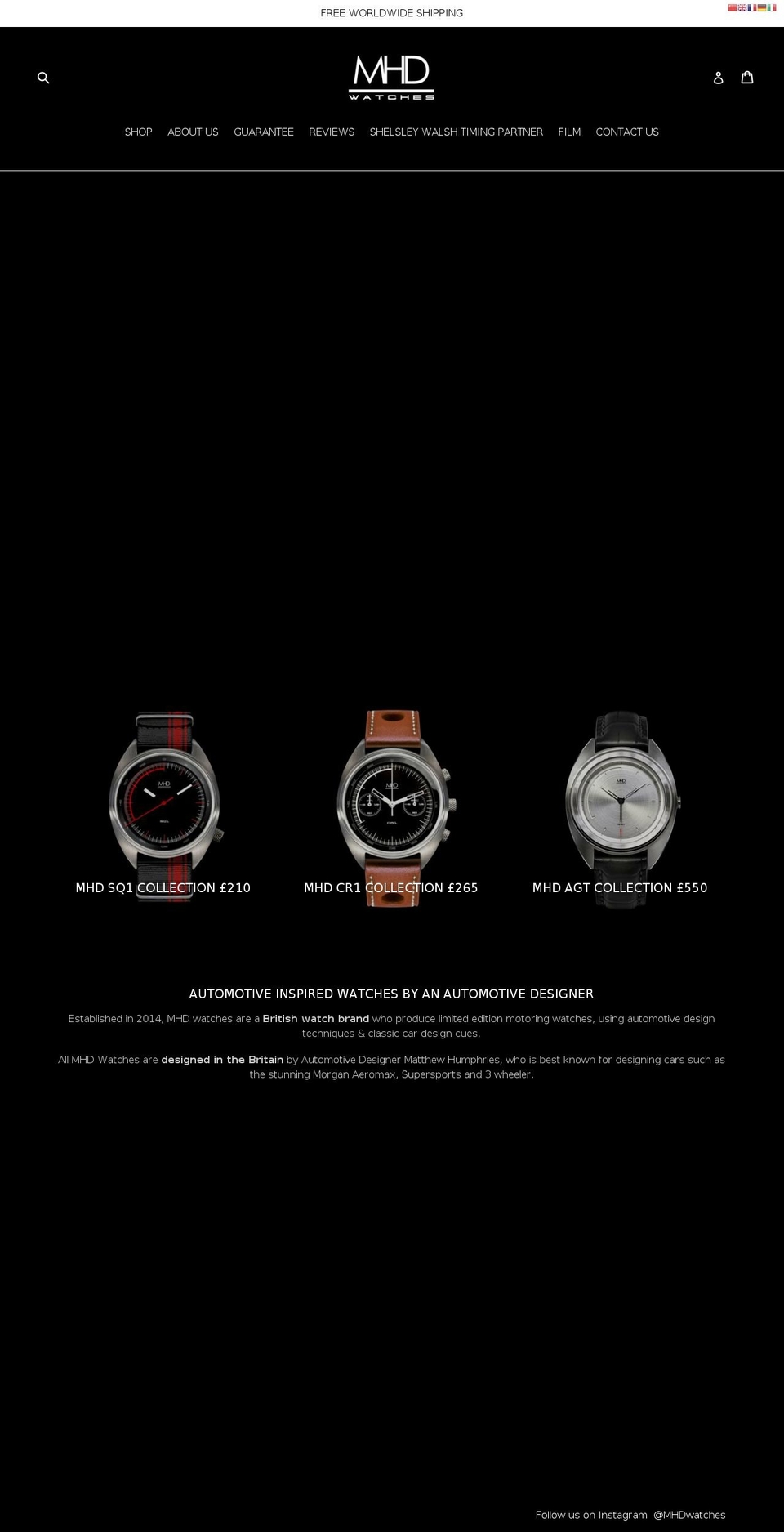 mhdwatches.com shopify website screenshot