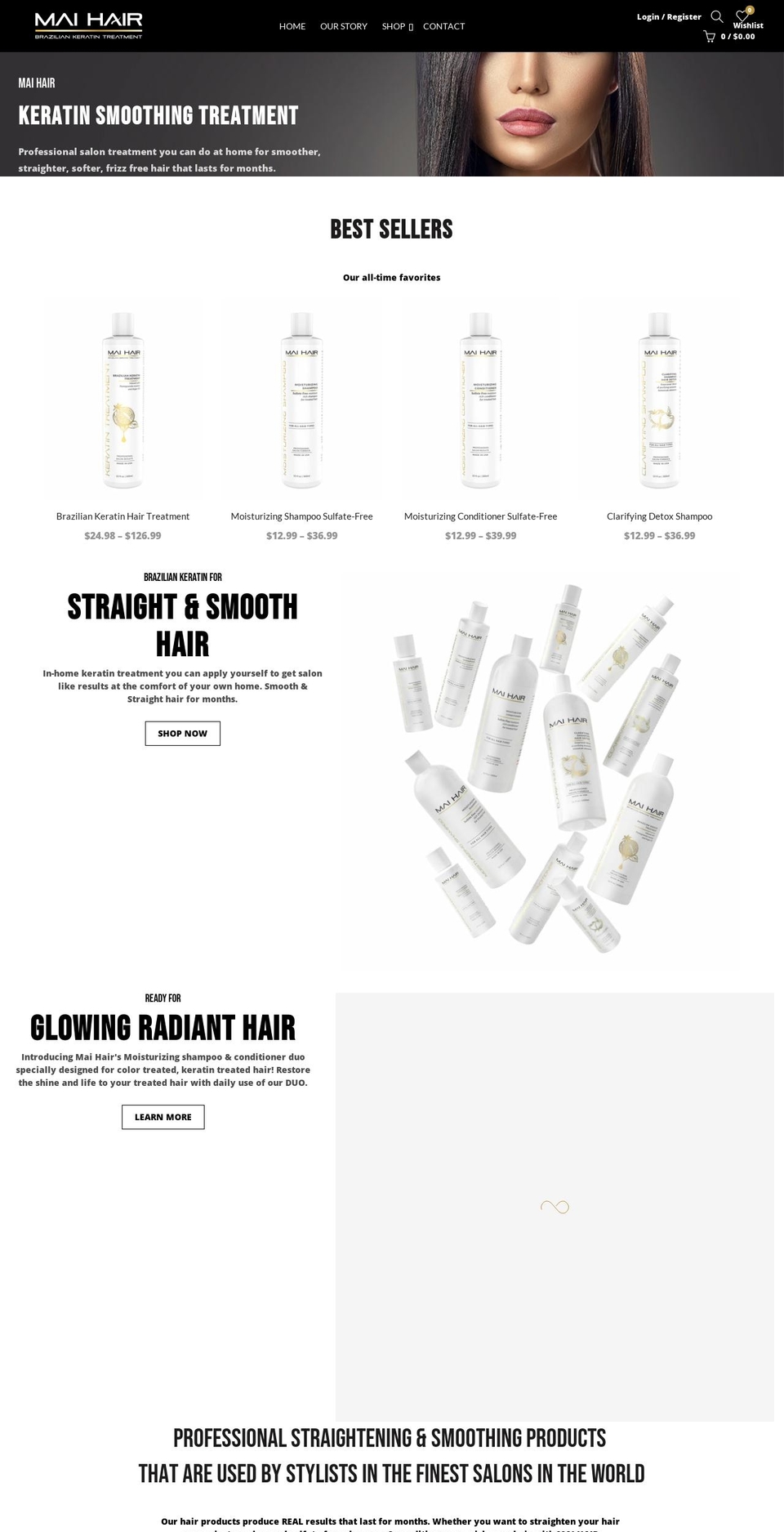 mhkeratin.com shopify website screenshot