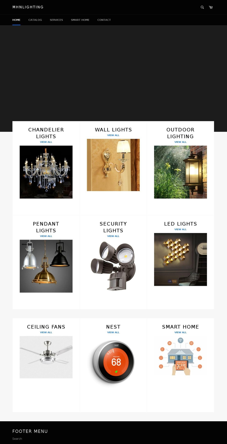 mhnlighting.com — Shopify storefront screenshot