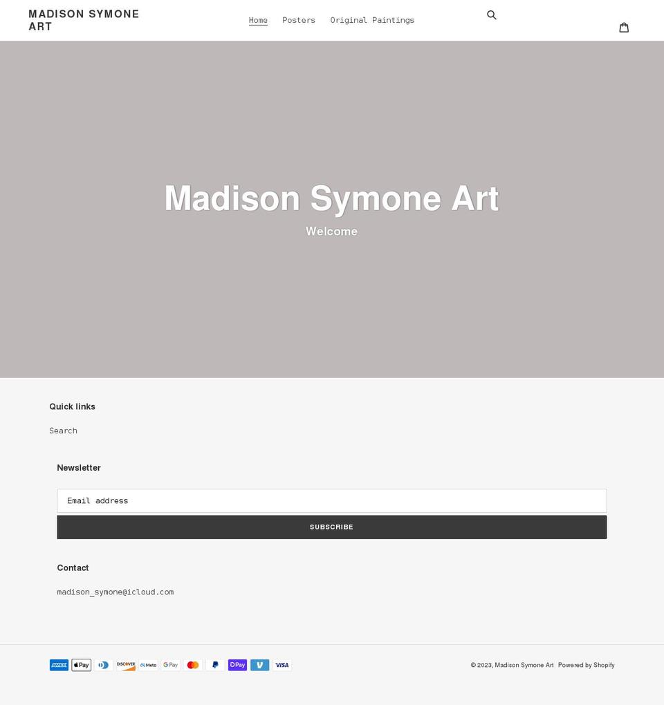 mhoodart.com shopify website screenshot