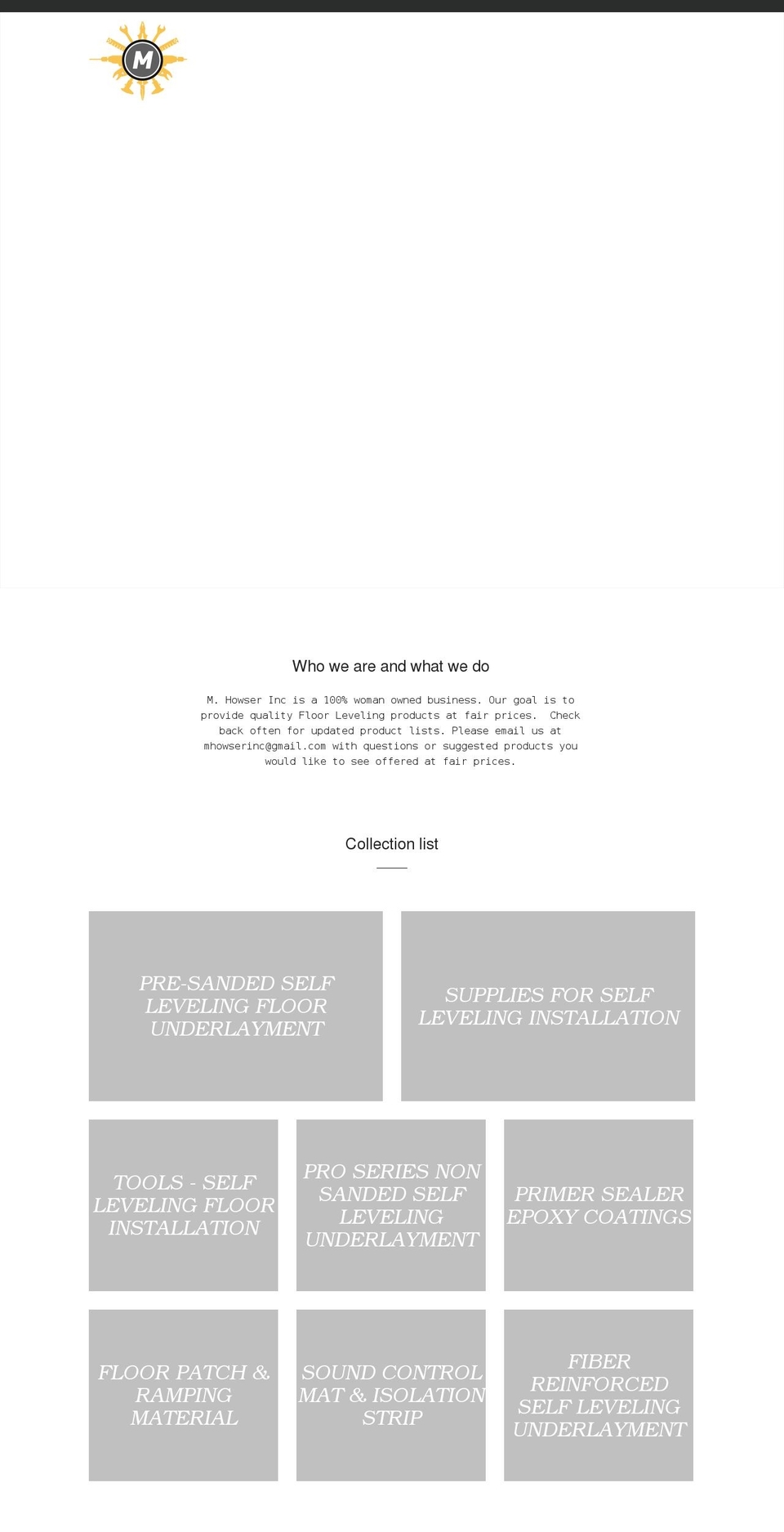 mhowserinc.com shopify website screenshot