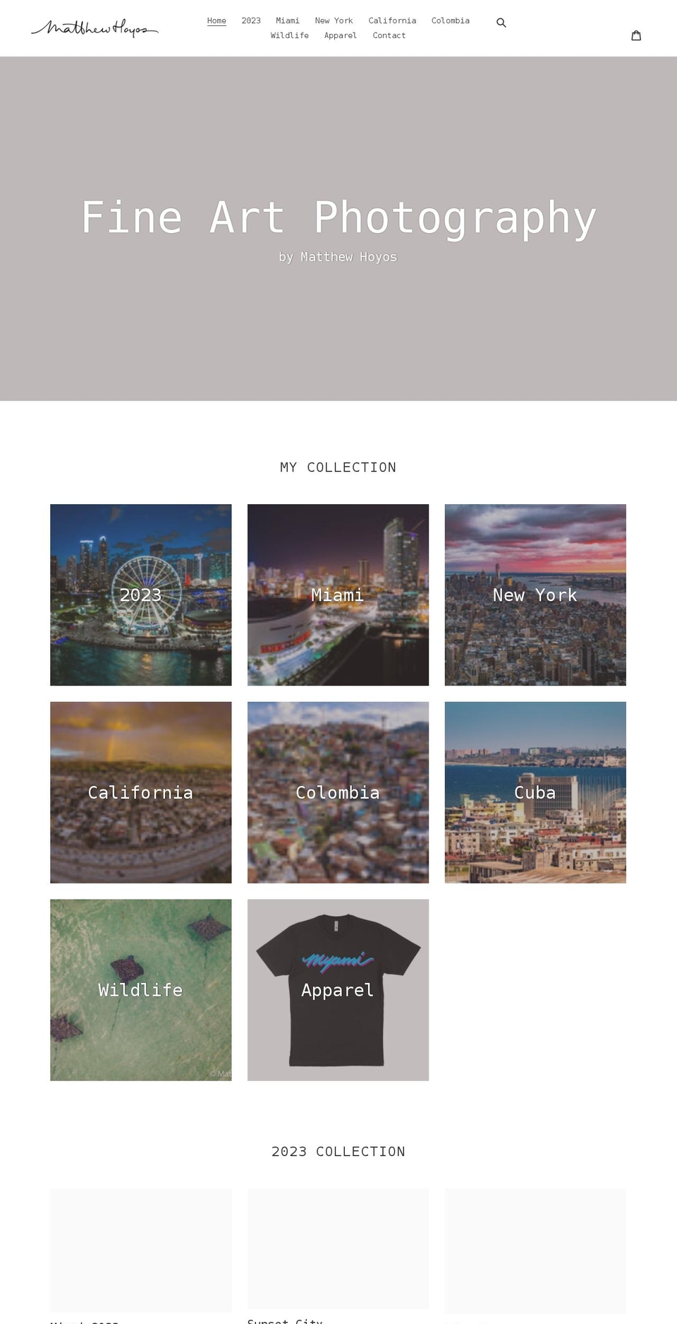 mhoyosart.com shopify website screenshot