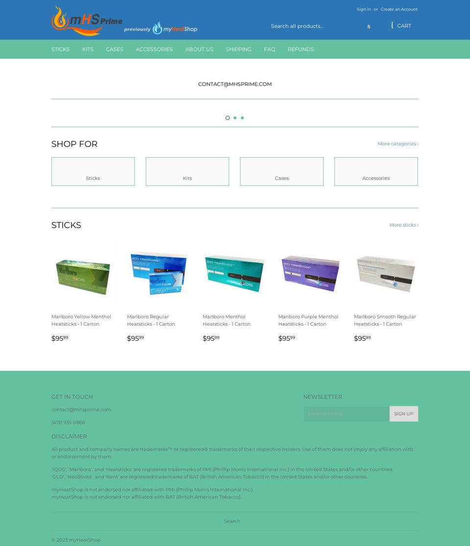 mhsprime.com — Shopify storefront screenshot