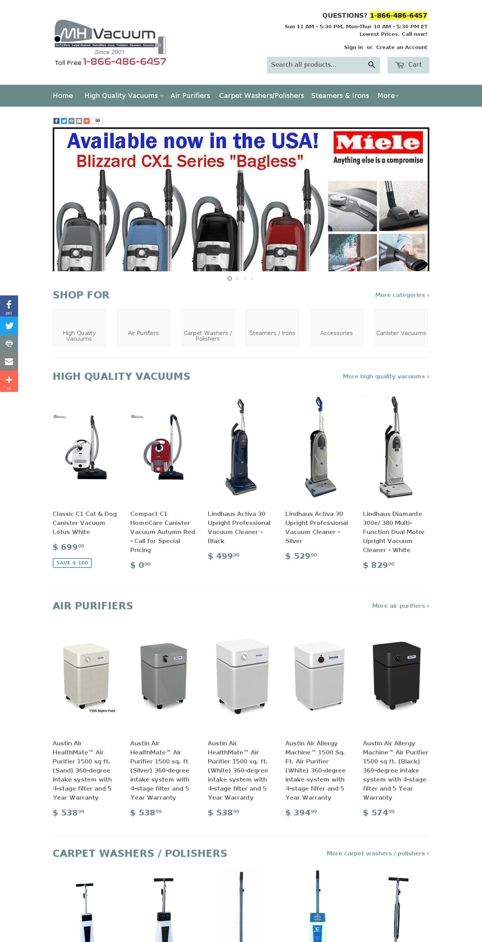 mhvacuum.mobi shopify website screenshot