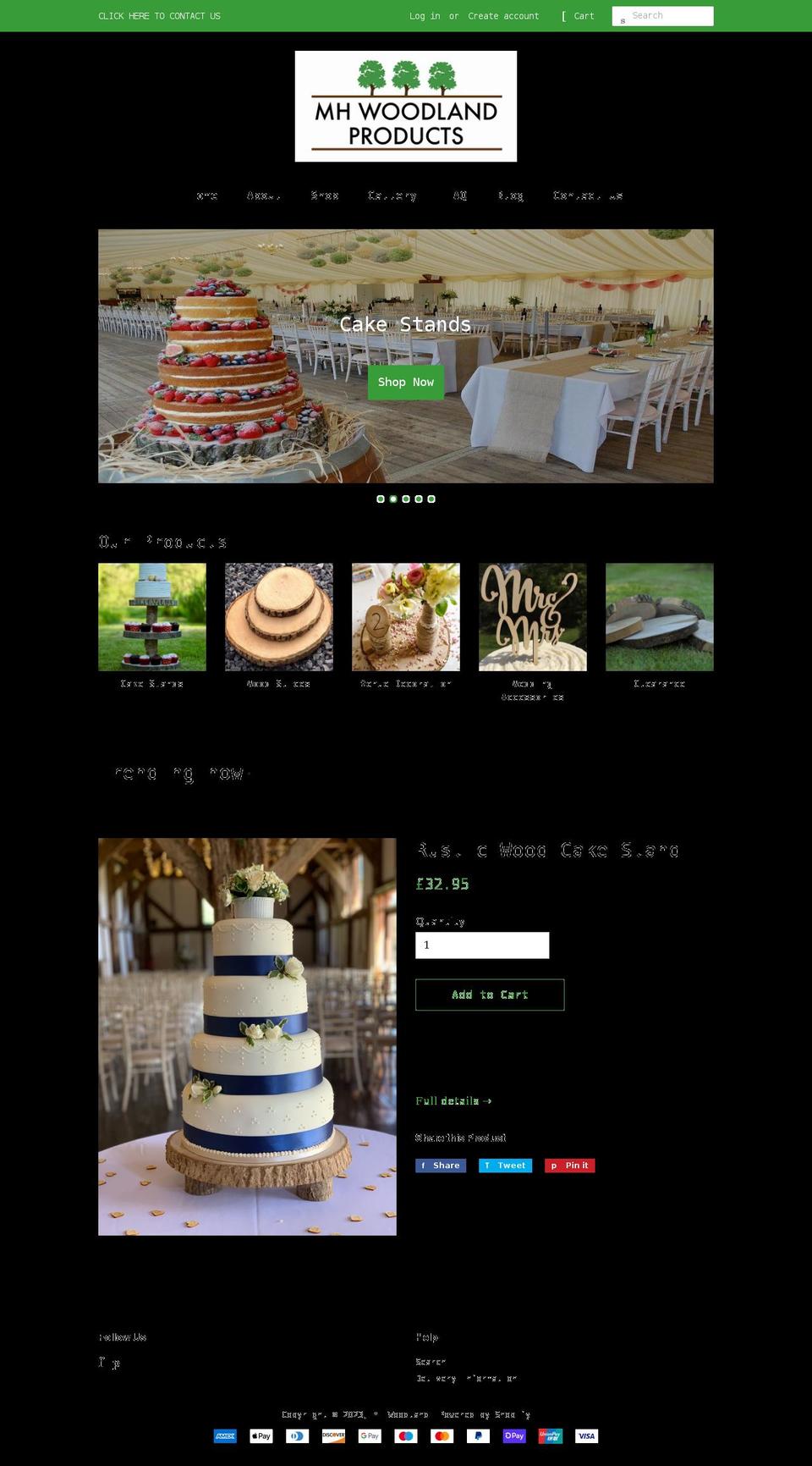 mhwoodland.co.uk shopify website screenshot