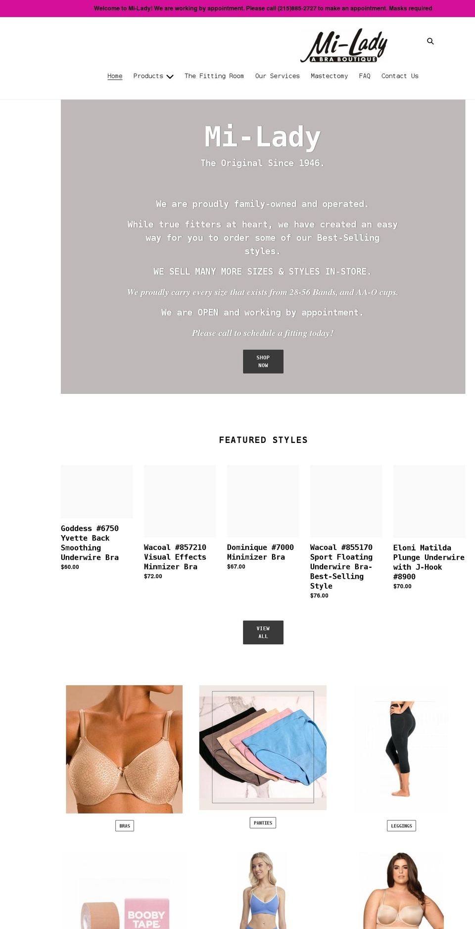 mi-ladycorset.com shopify website screenshot