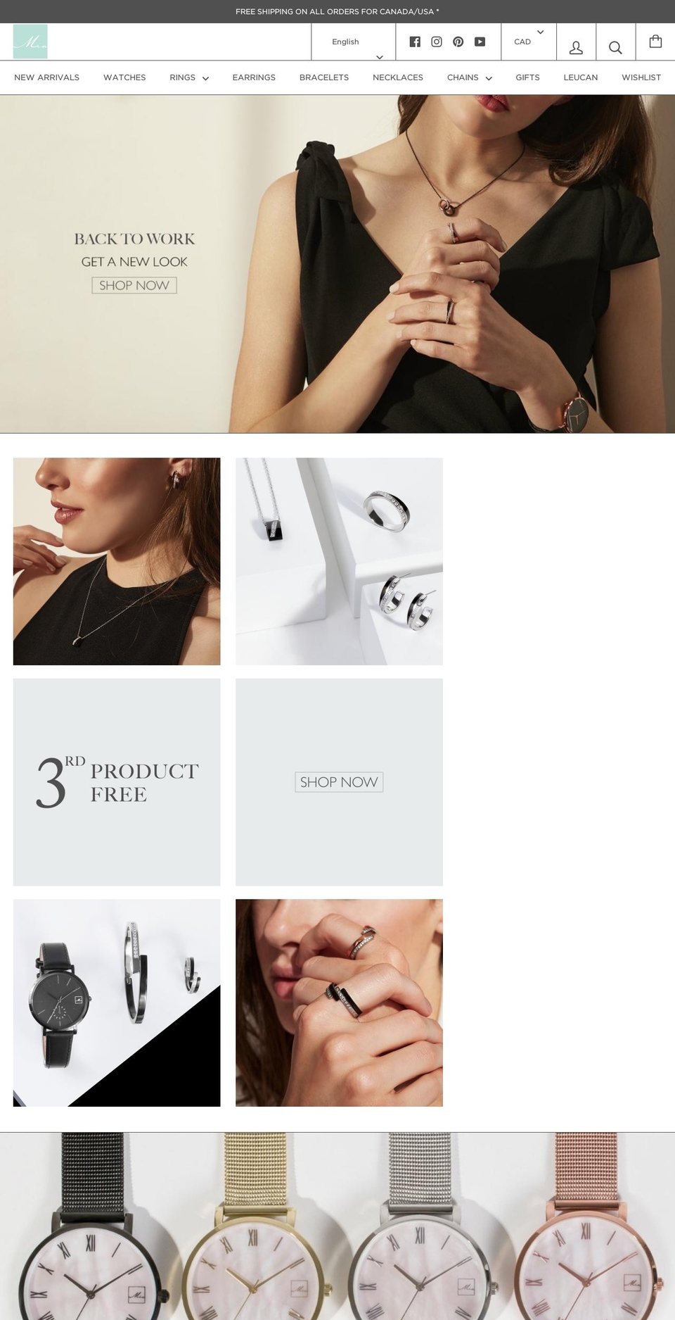 mia-jewelry.ca shopify website screenshot