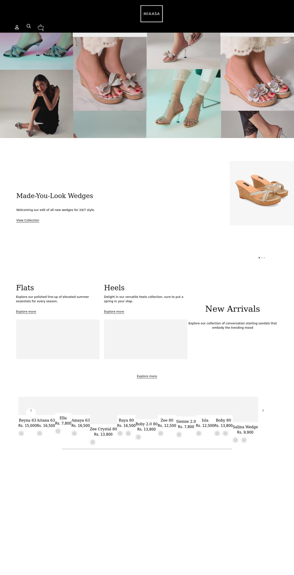 miaasa.com shopify website screenshot