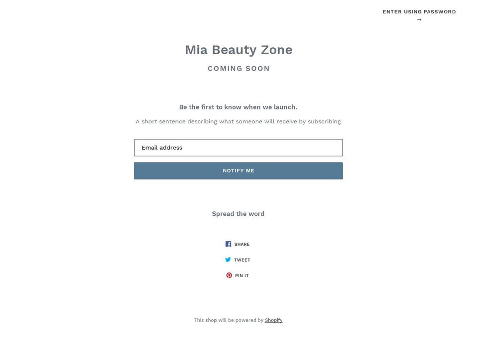 miabeautyzone.com — Shopify storefront screenshot