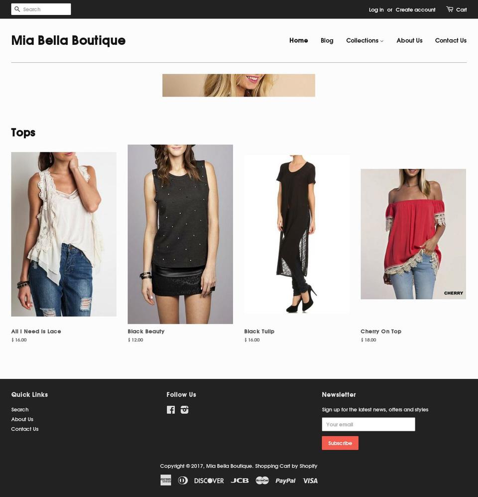 miabella.us shopify website screenshot