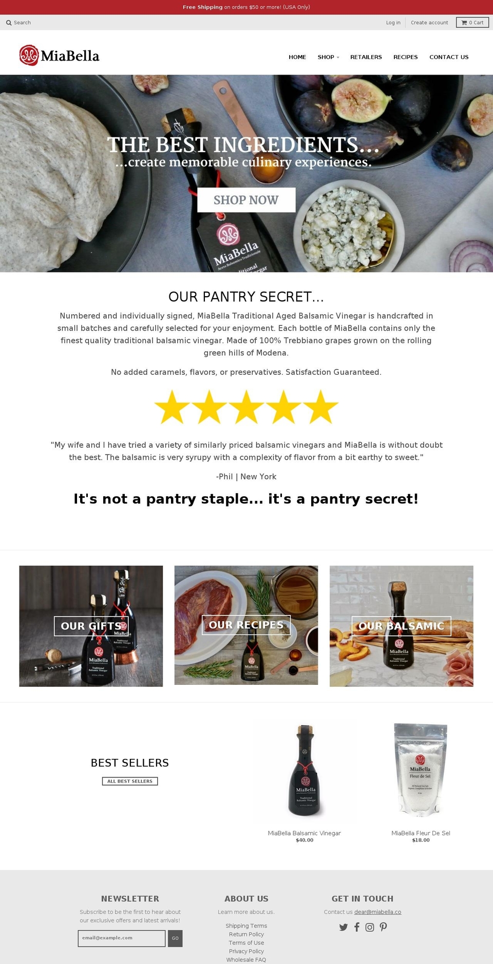 miabellafoods.com shopify website screenshot