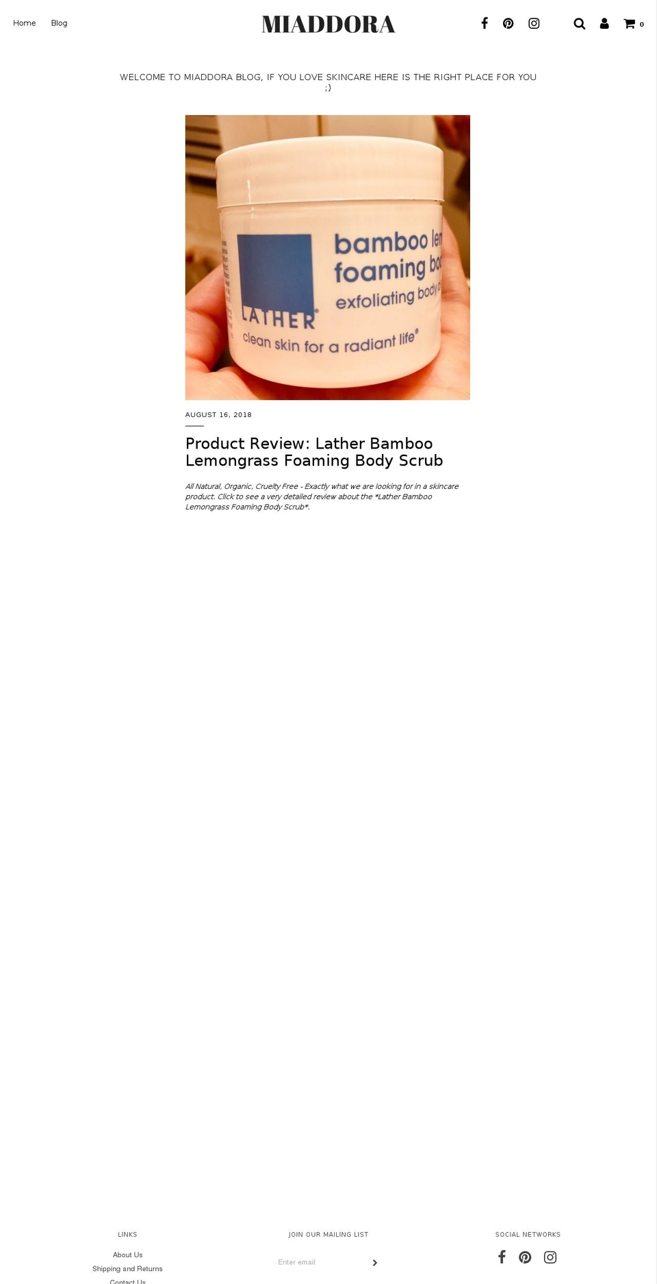 miaddora.com — Shopify storefront screenshot