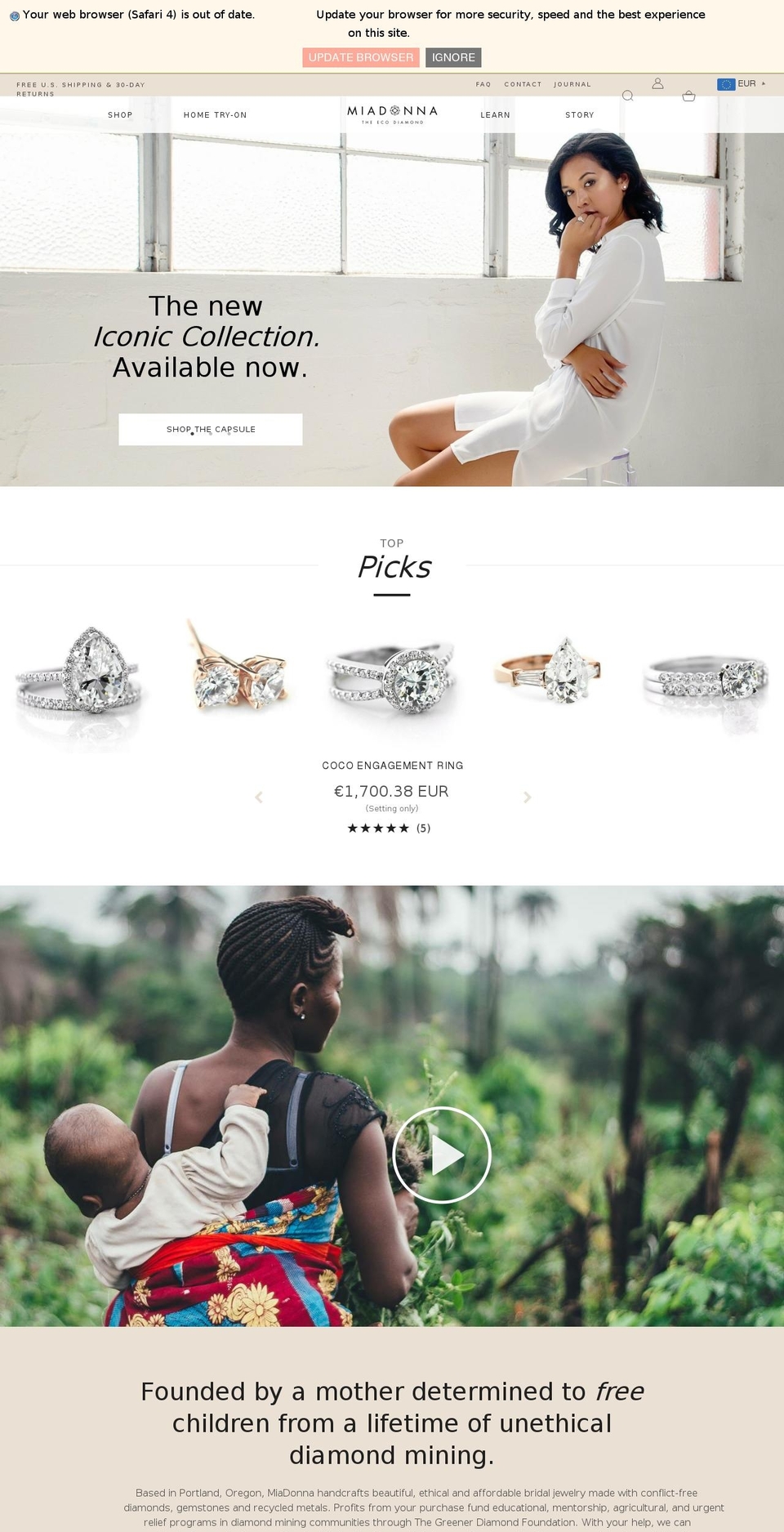 Live Theme - Updated 7.19.18 Shopify theme site example miadonnadiamond.com