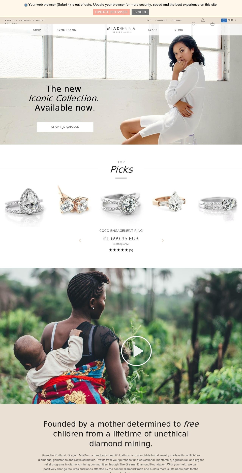 Live Theme - Updated 7.19.18 Shopify theme site example miadonnadiamonds.com