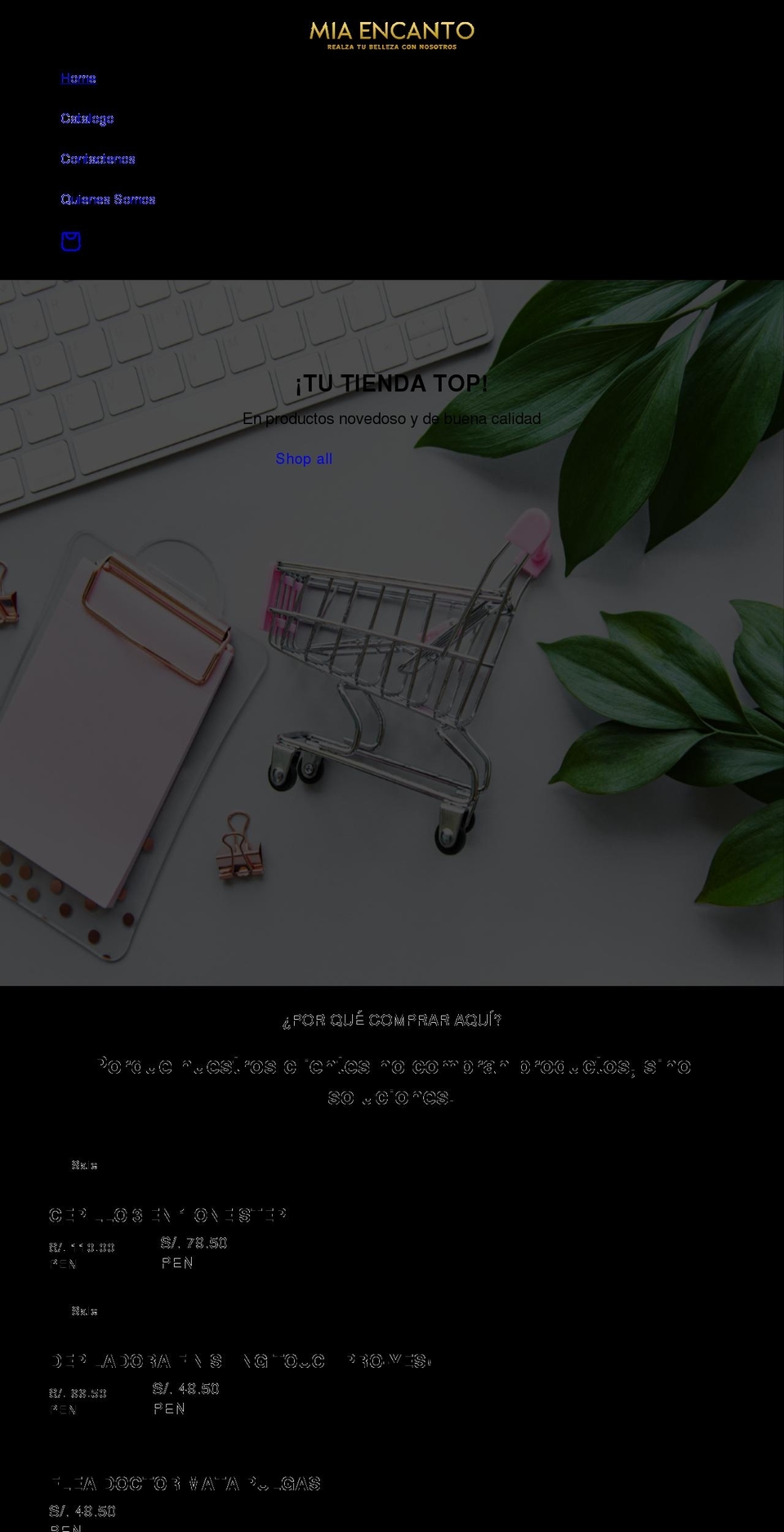 miaencanto.com shopify website screenshot