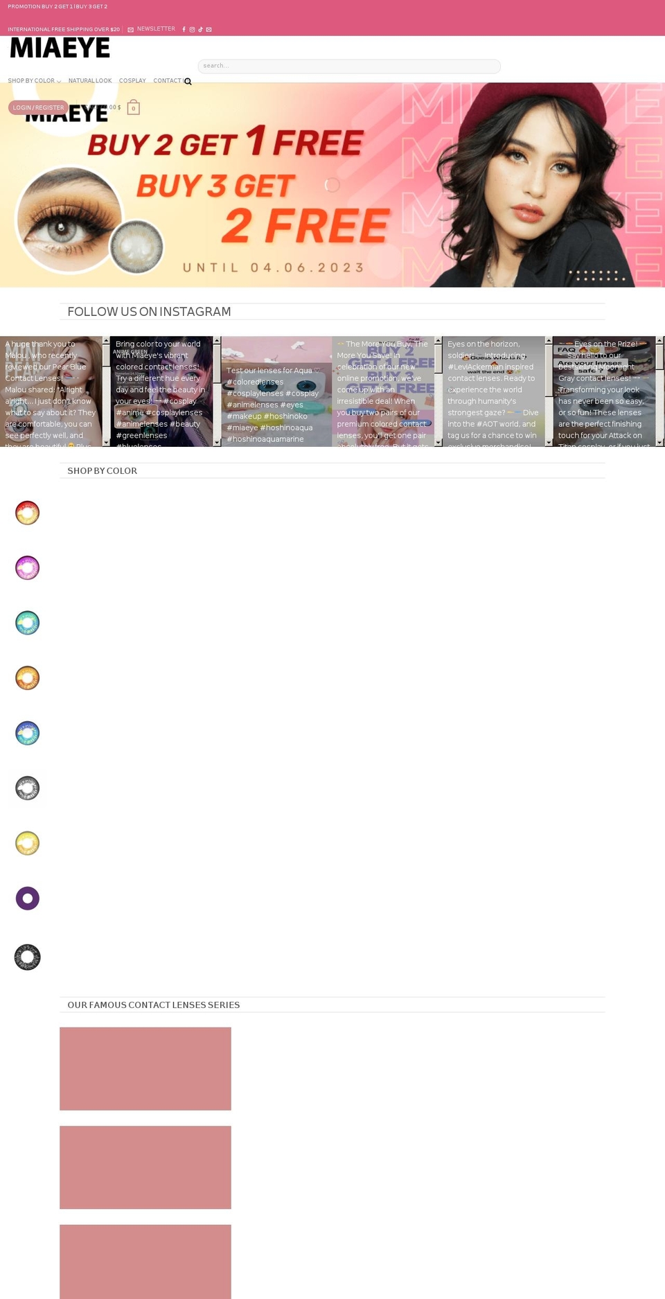 miaeye.com shopify website screenshot