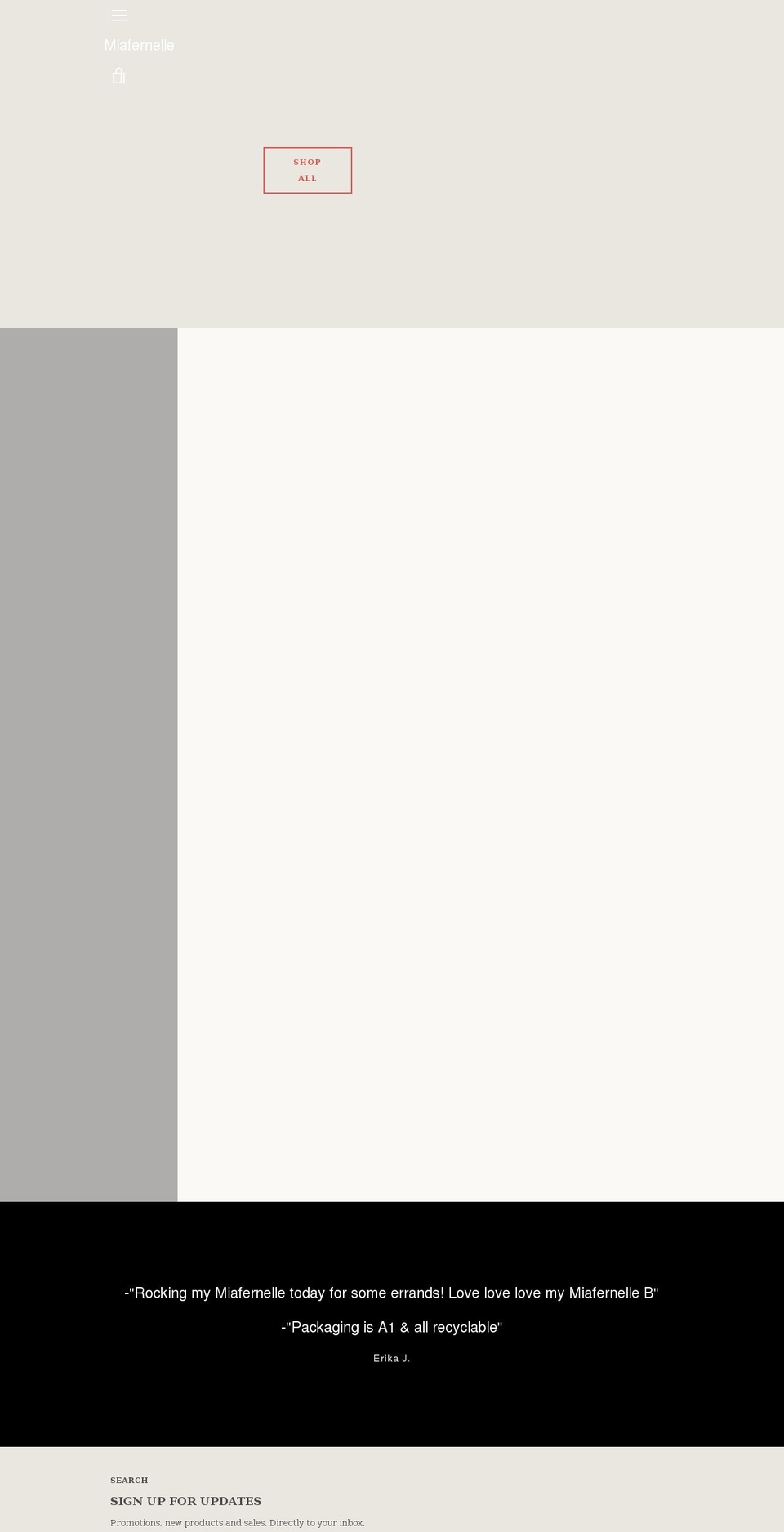 miafernelle.com shopify website screenshot