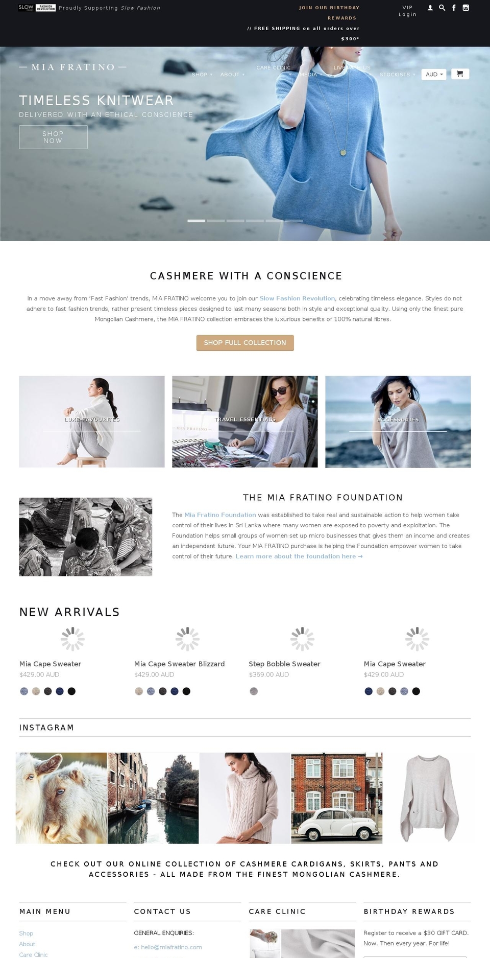 miafratino.com shopify website screenshot