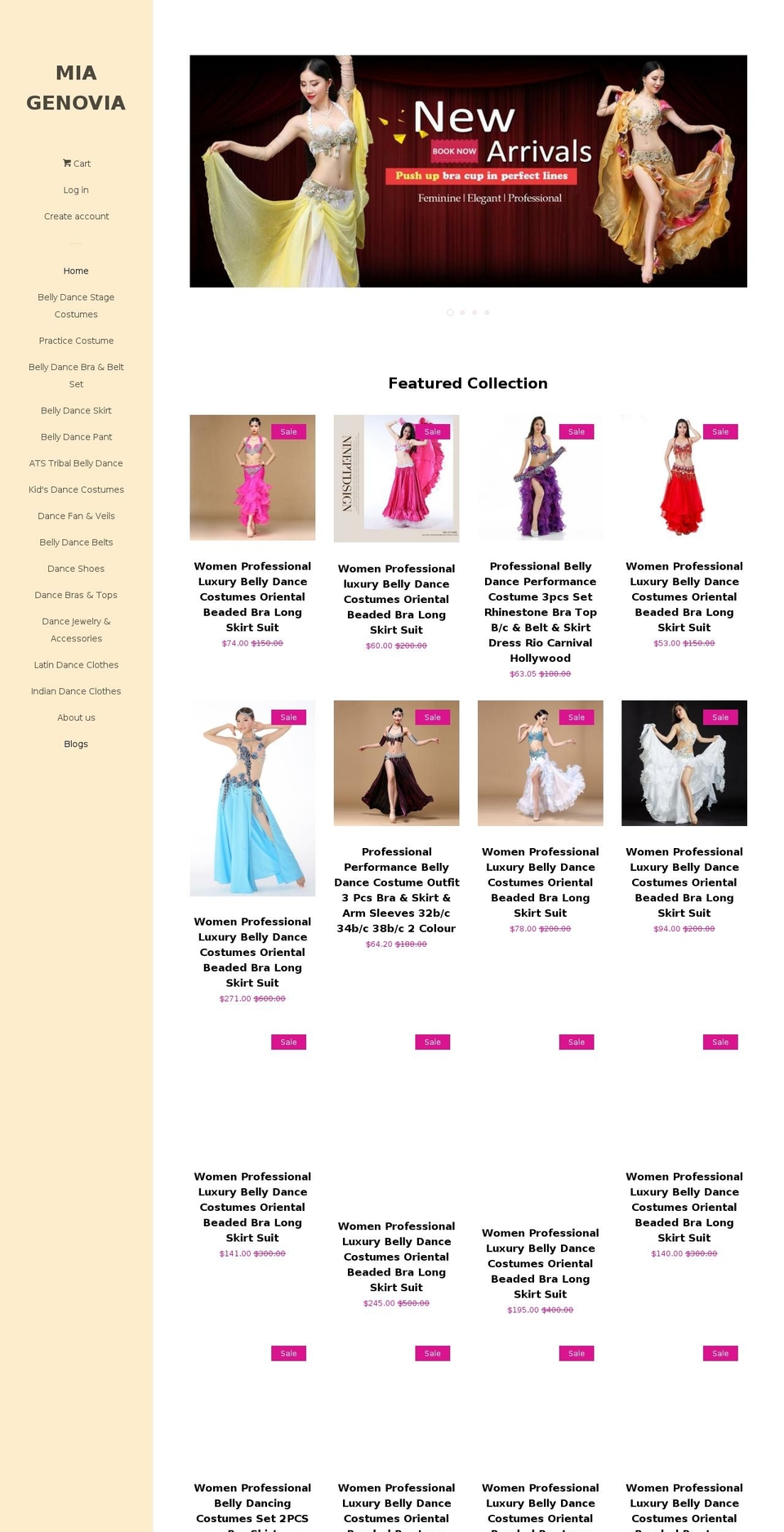 miagenovia.com — Shopify storefront screenshot