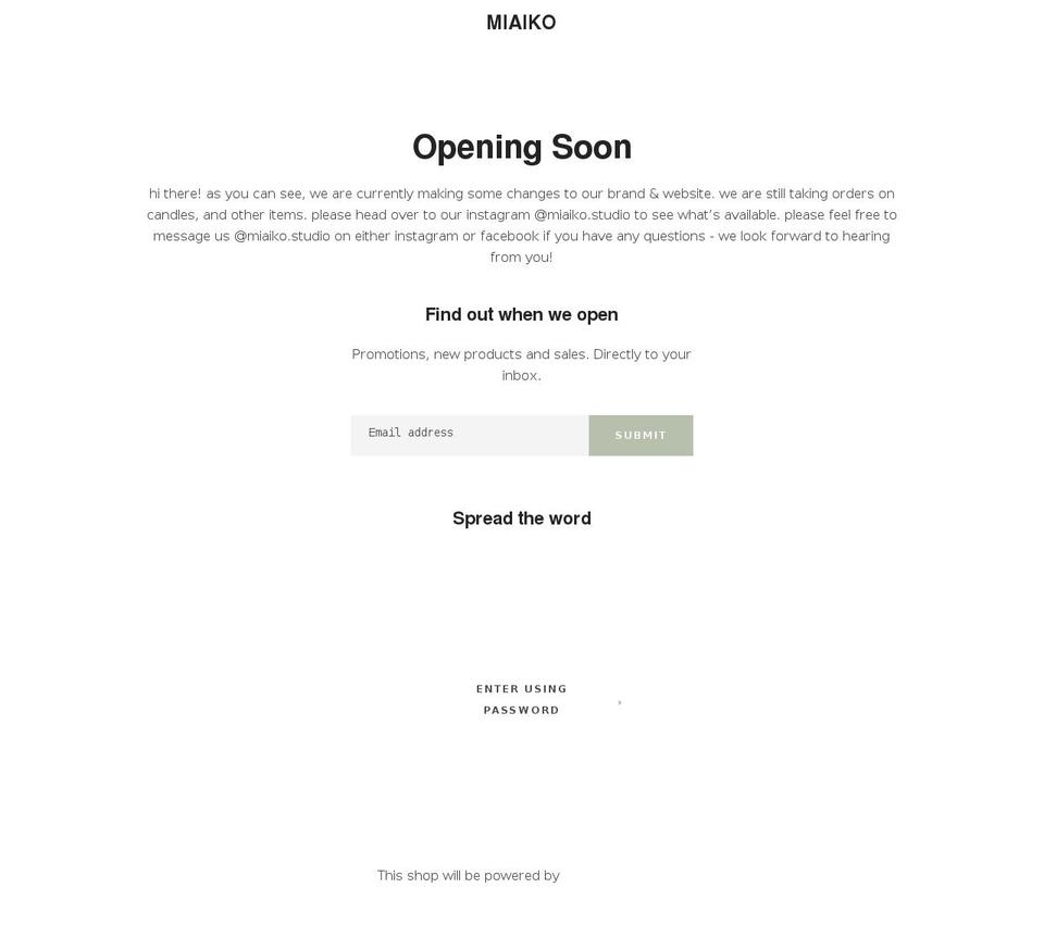 miaiko.studio shopify website screenshot
