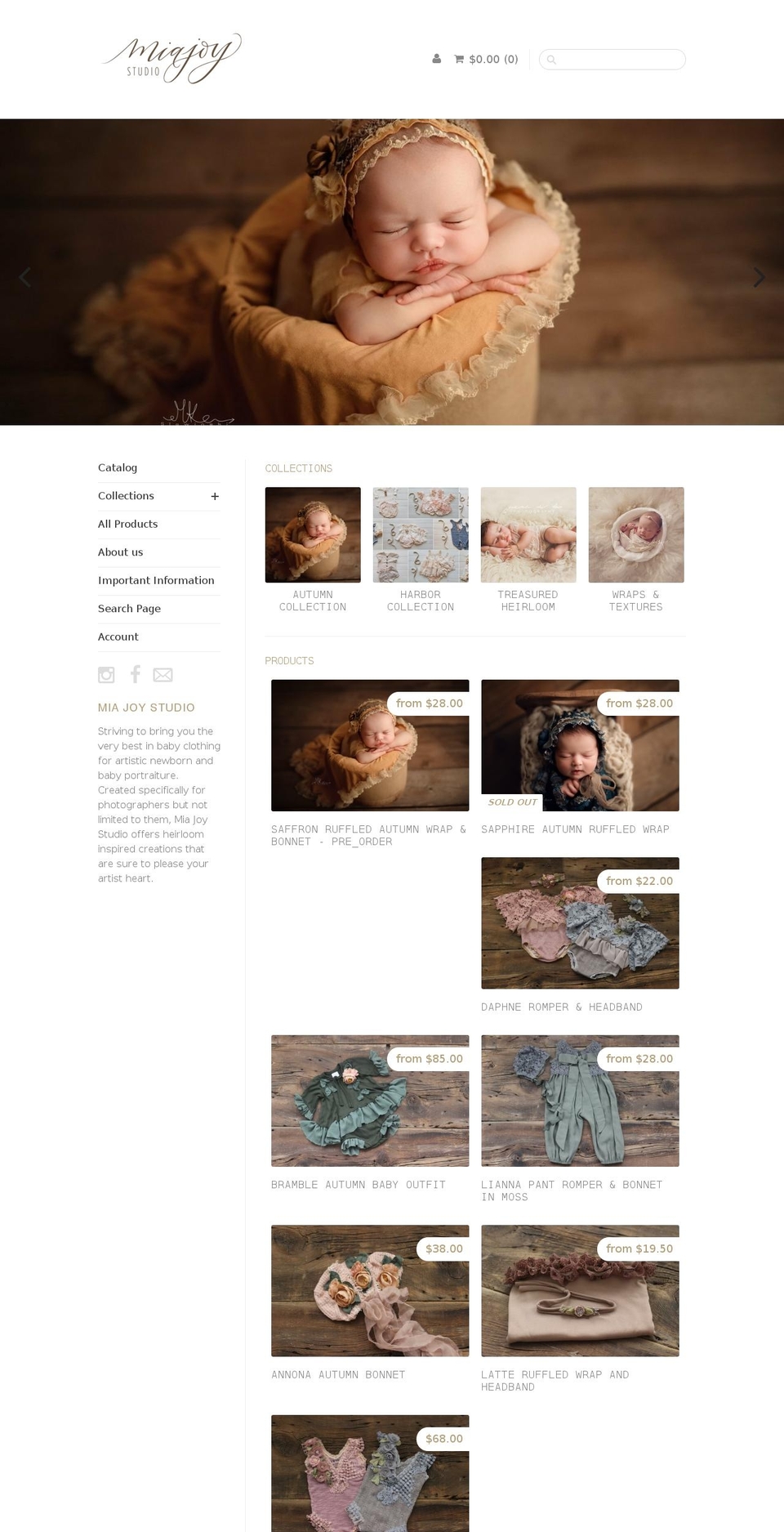 Sugar Shopify theme site example miajoystudio.com