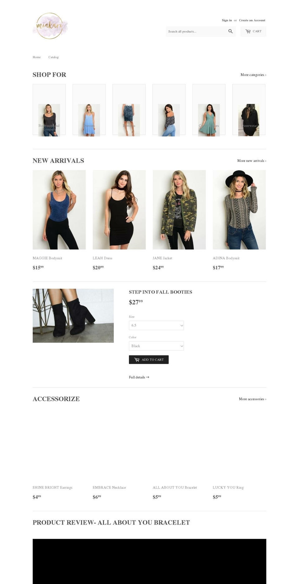 miakari.com shopify website screenshot