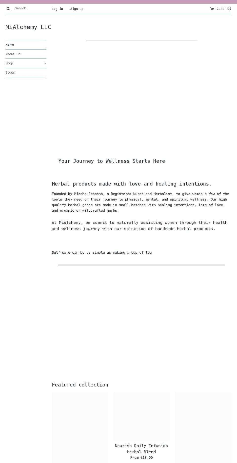 mialchemy.com shopify website screenshot