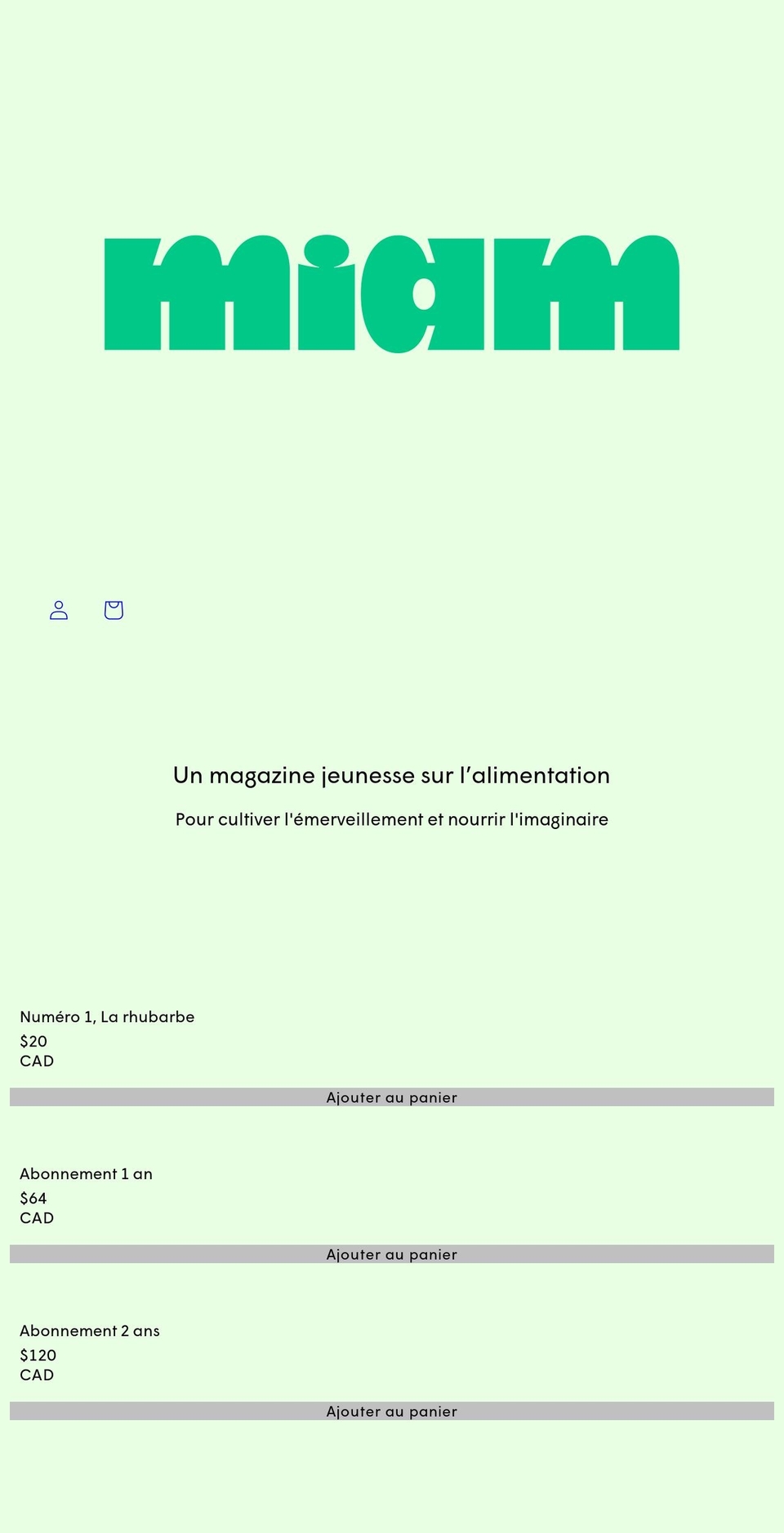 miam.ca shopify website screenshot