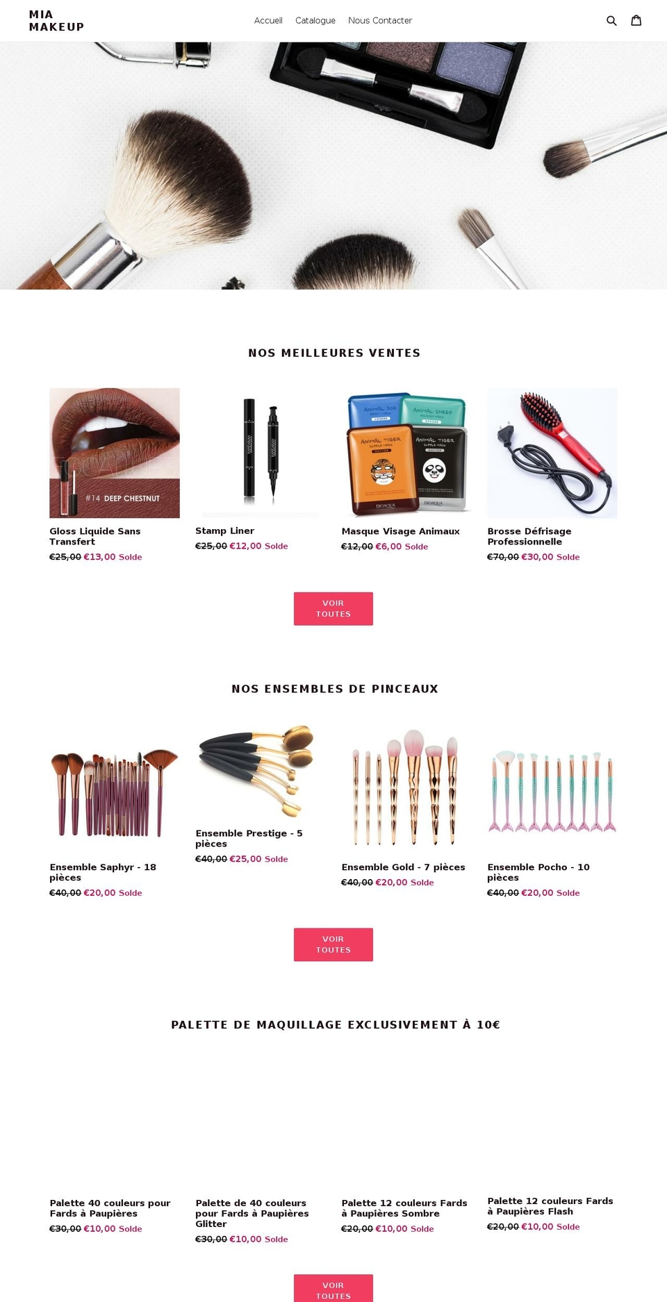 miamakeupshop.com — Shopify storefront screenshot