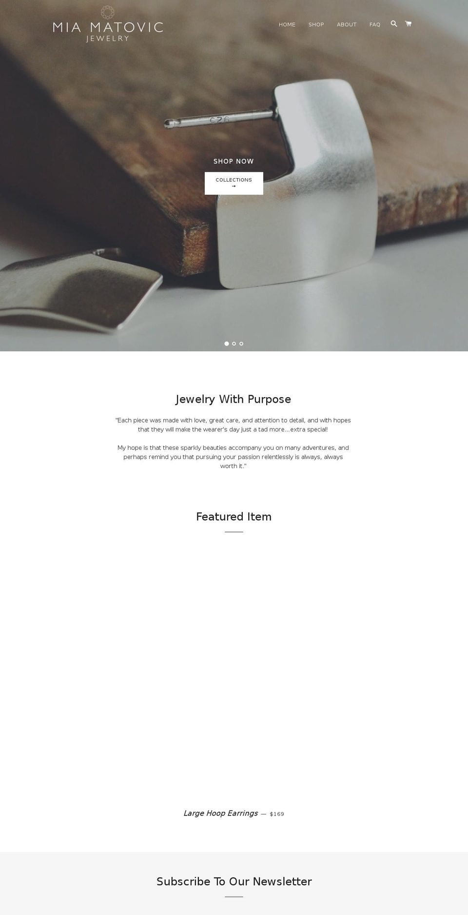 miamatovic.com — Shopify storefront screenshot