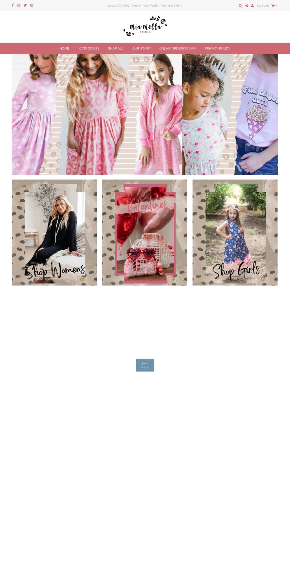 miamellaboutique.com shopify website screenshot