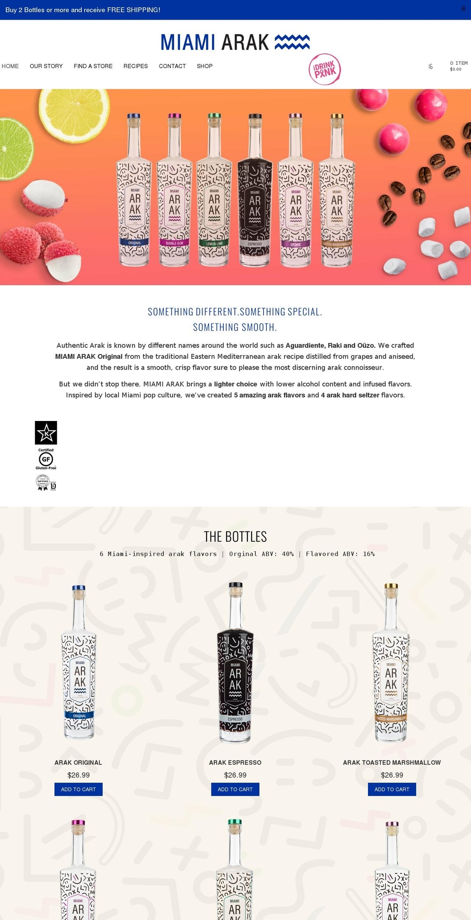 miamiarak.com shopify website screenshot