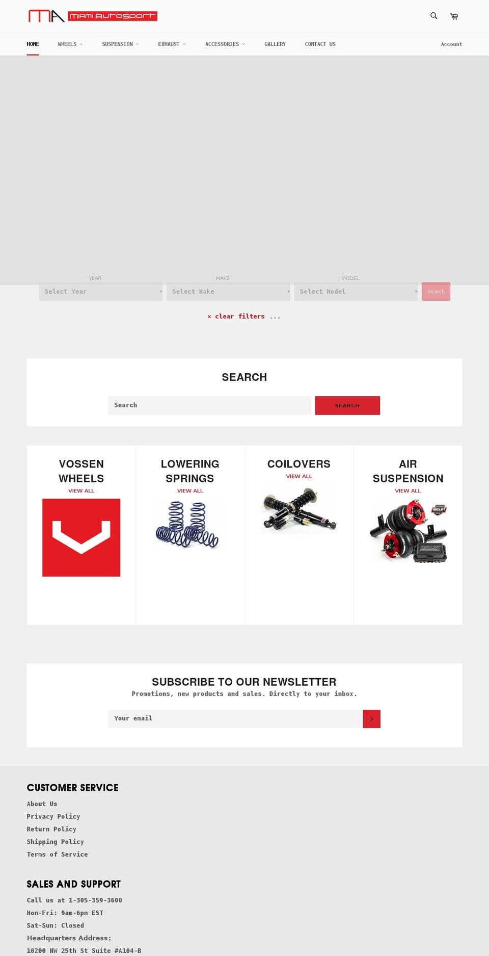 miamiautosportonline.com shopify website screenshot
