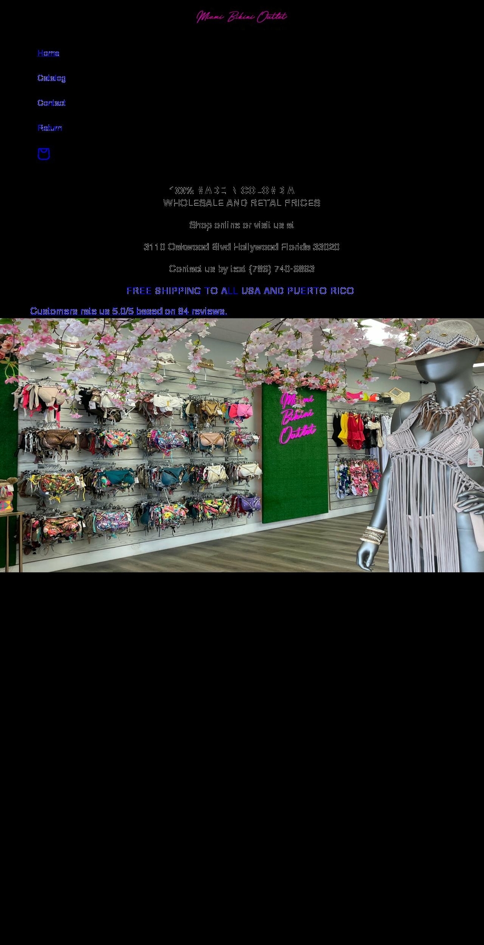 miamibikinioutlet.com shopify website screenshot