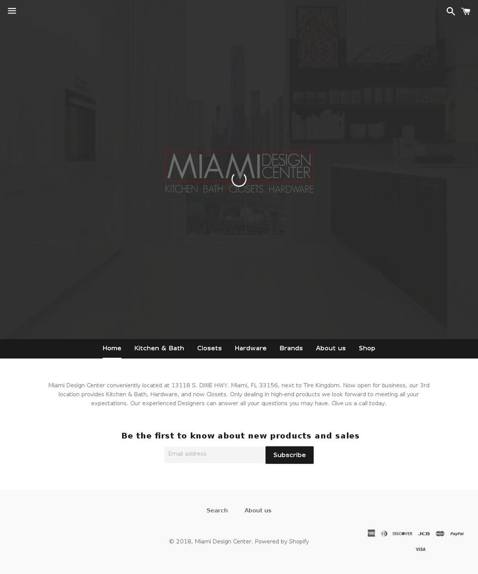 miamidesigncenter.com shopify website screenshot