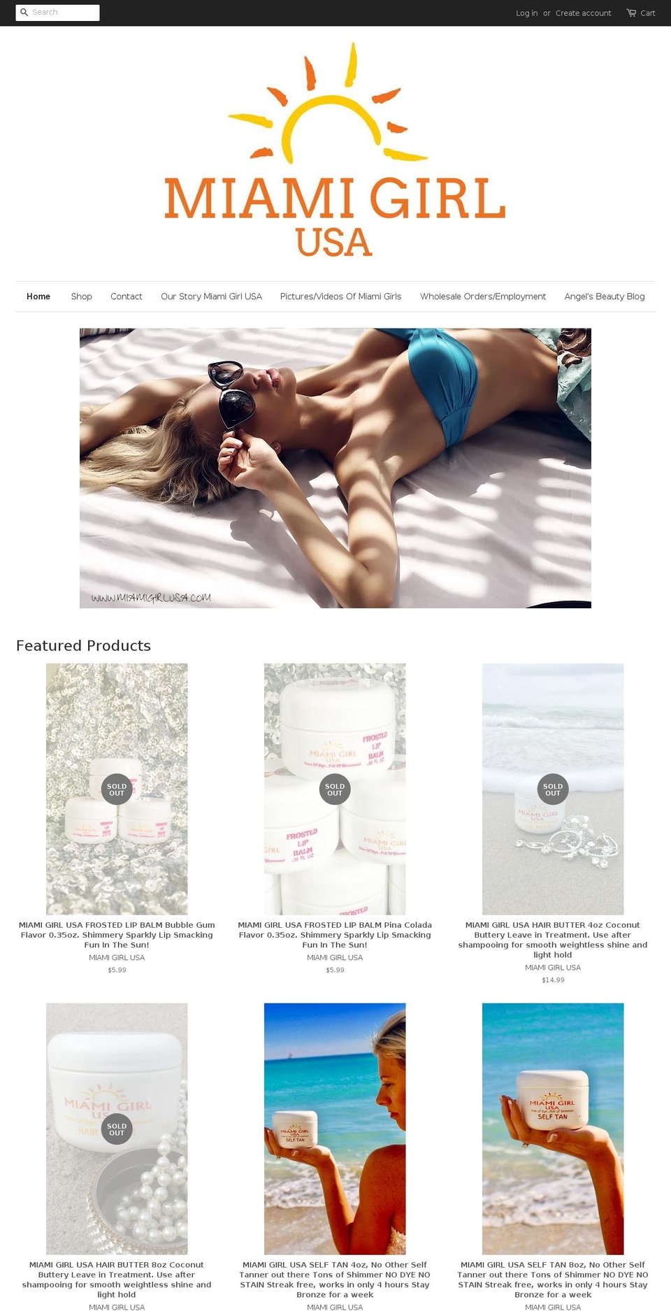 miamigirlusa.com — Shopify storefront screenshot