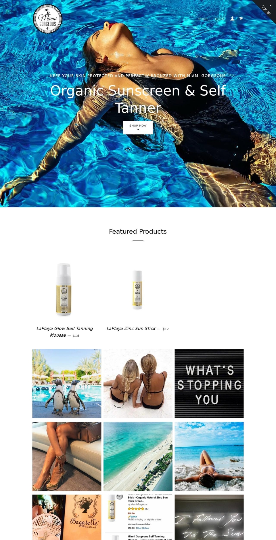 miamigorgeous.com shopify website screenshot