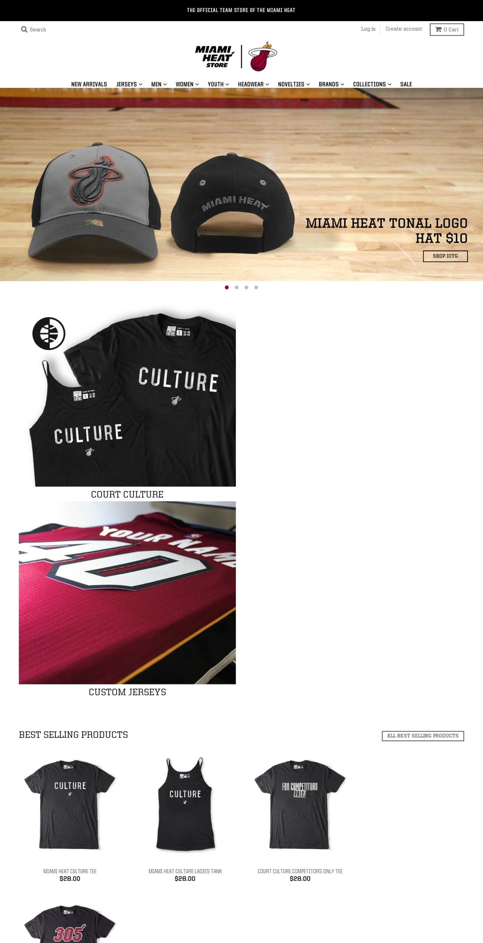 miamiheatteamstore.com shopify website screenshot