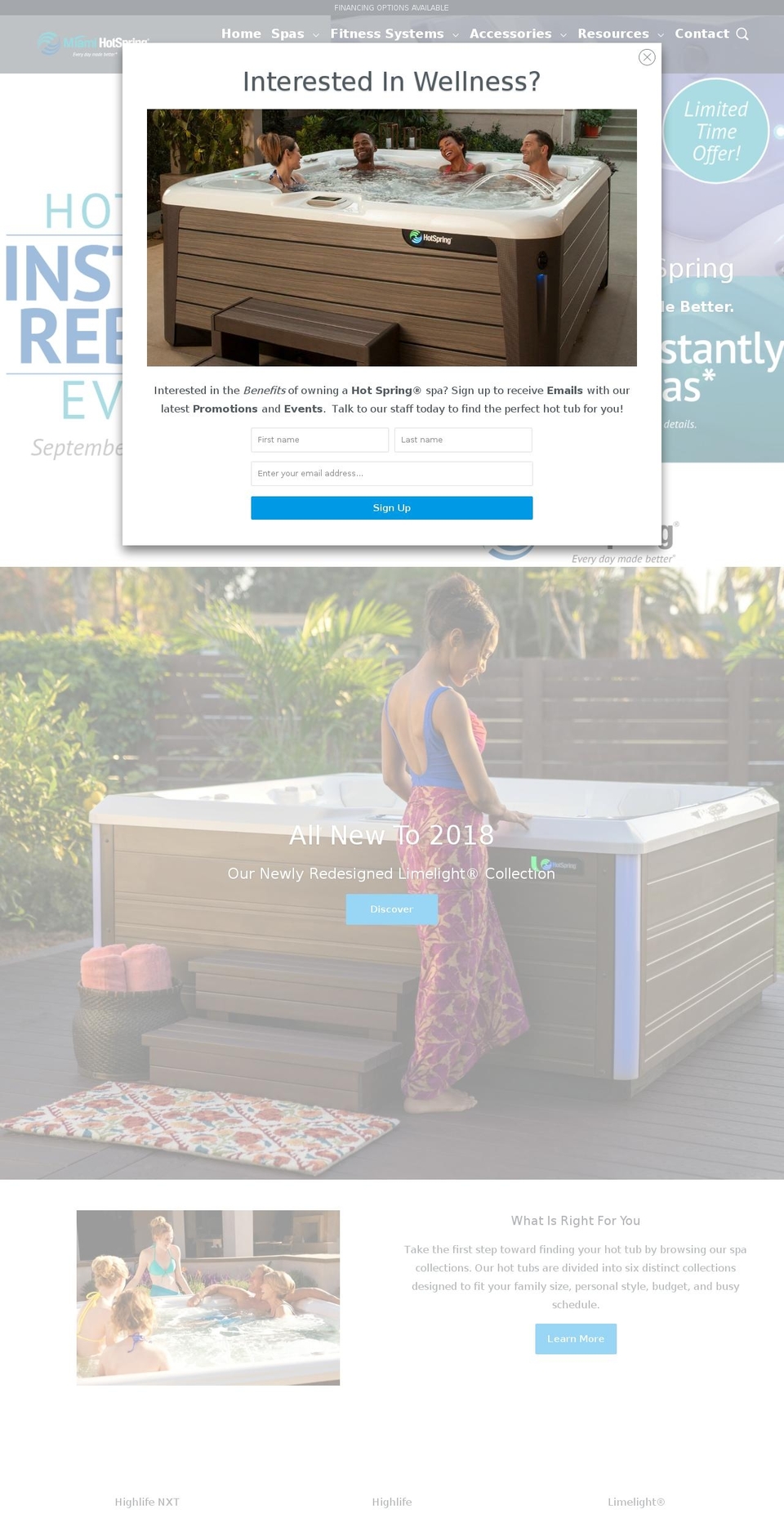 miamihotsprings.com shopify website screenshot