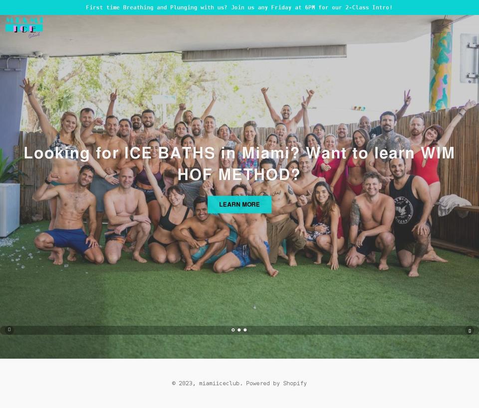 miamiiceclub.com shopify website screenshot
