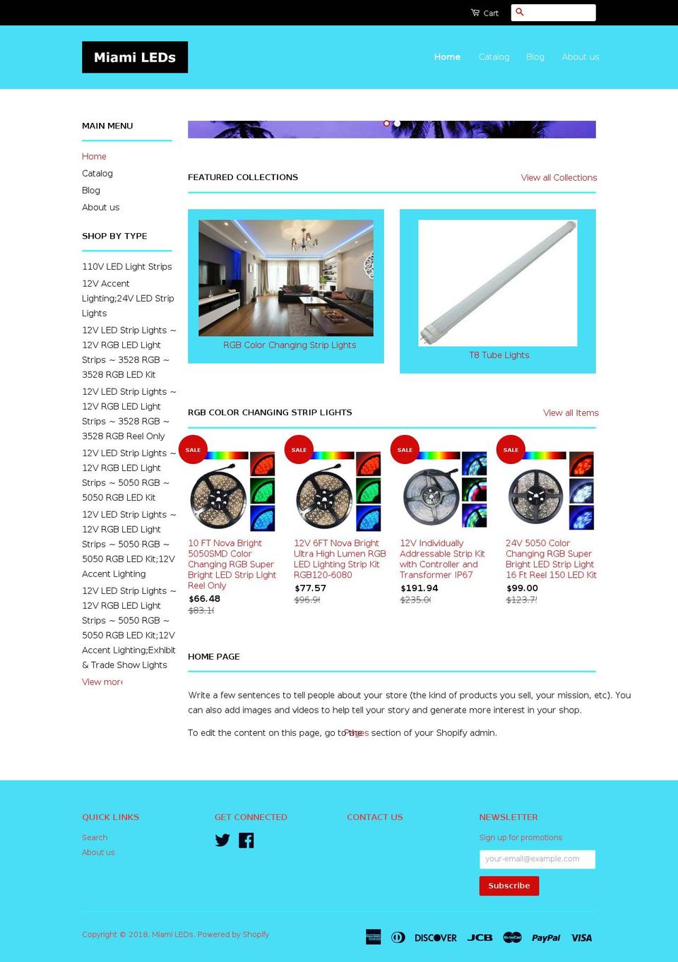 miamileds.com shopify website screenshot