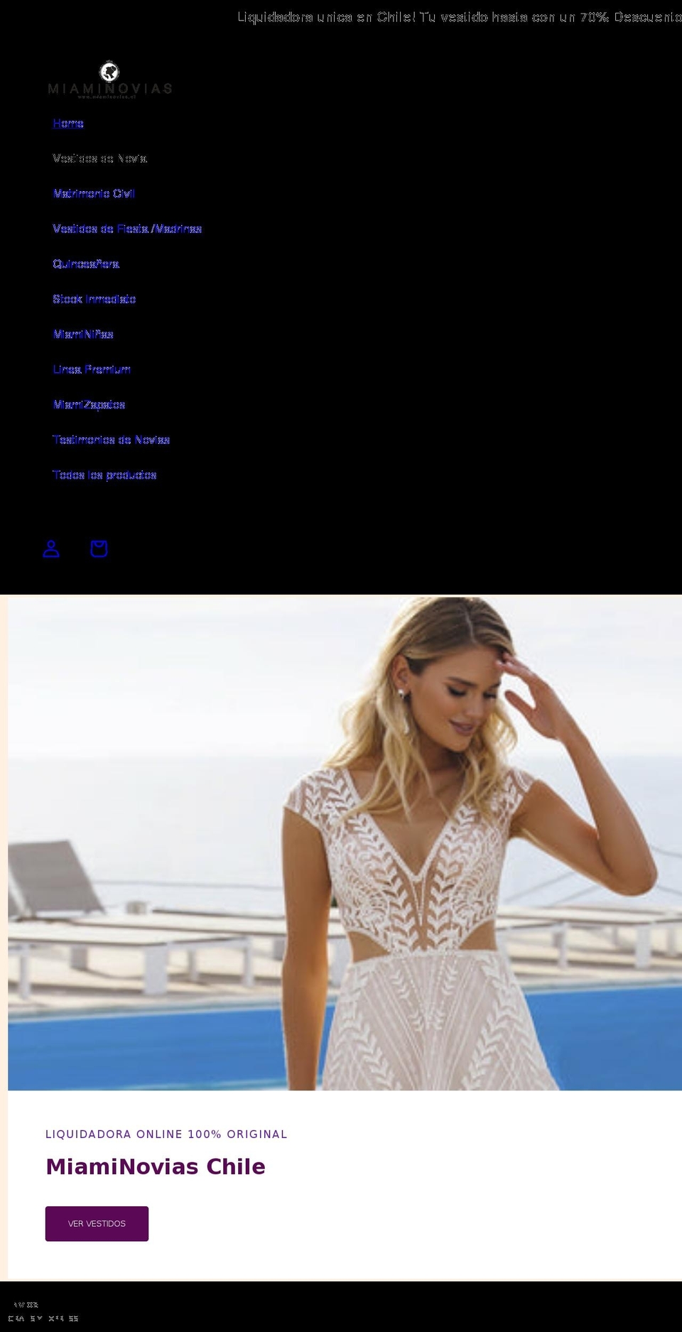 miaminovias.cl shopify website screenshot