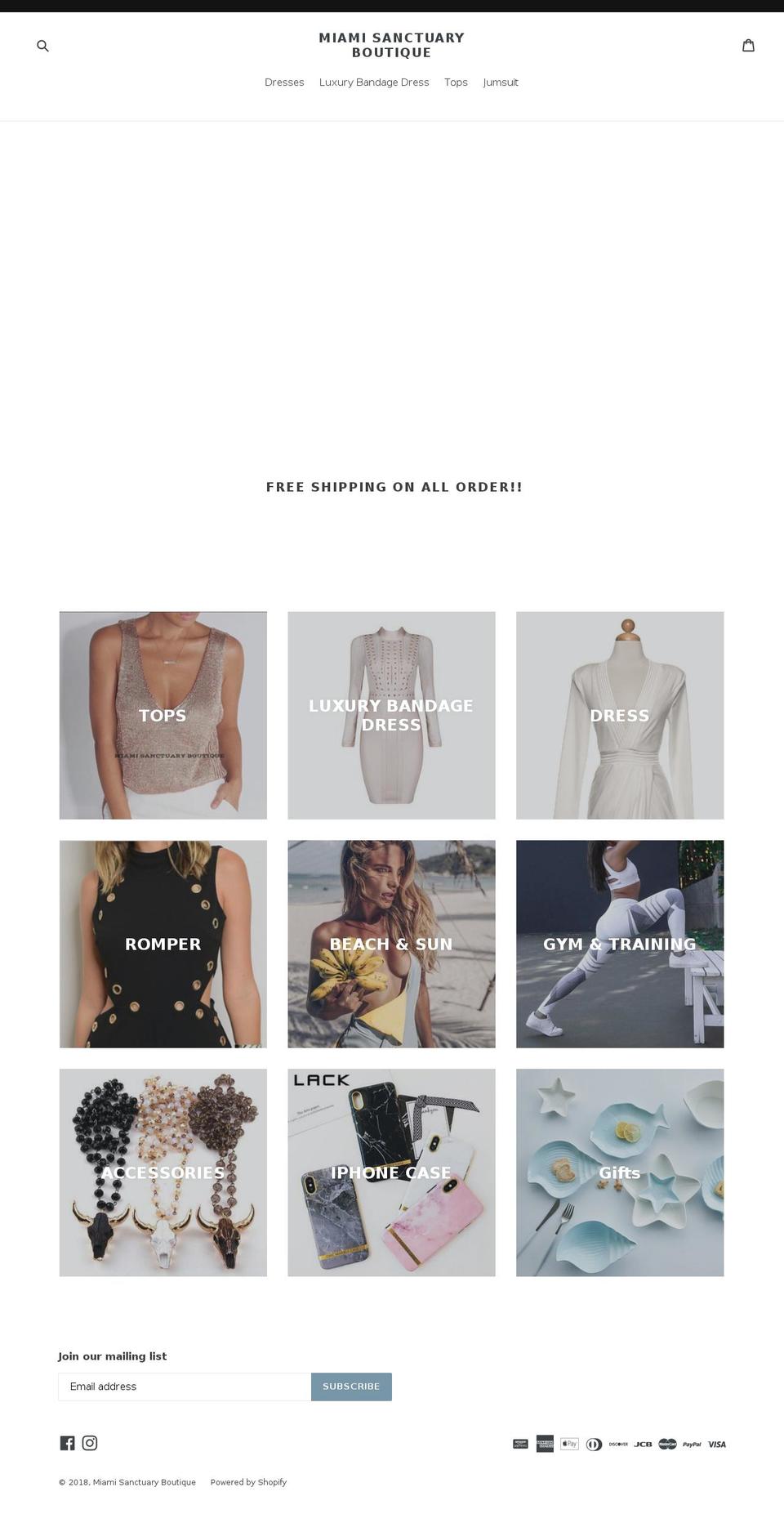 miamisanctuaryboutique.com — Shopify storefront screenshot