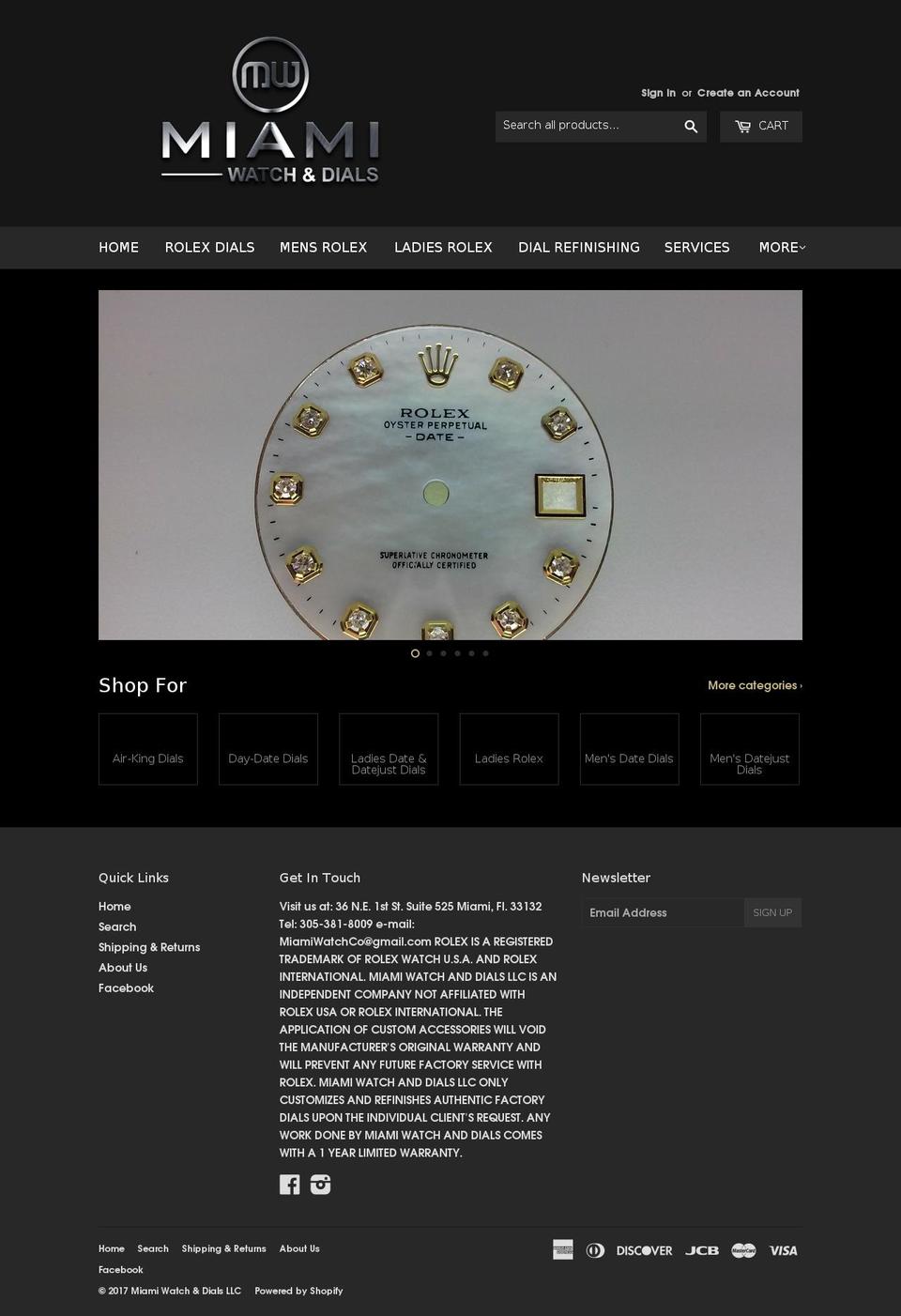 miamiwatchco.com shopify website screenshot