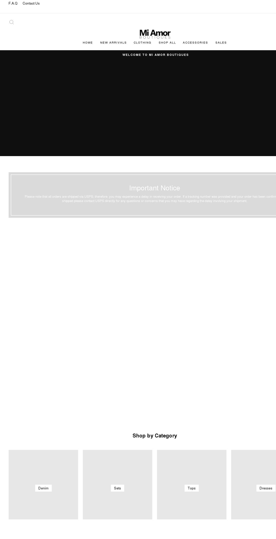 miamorboutiques.com shopify website screenshot