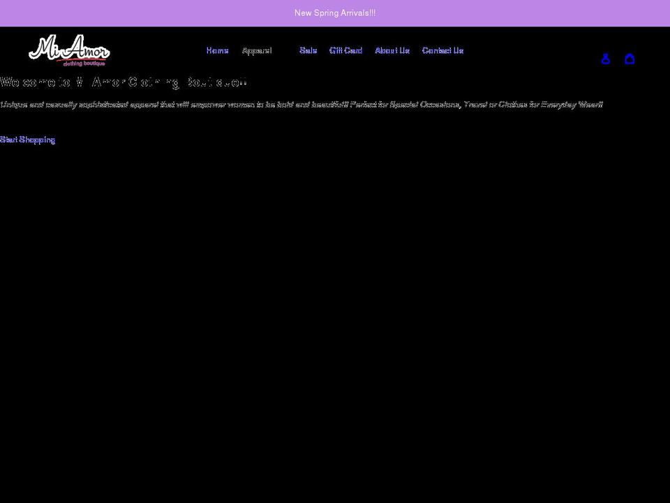 miamorclothing.com shopify website screenshot